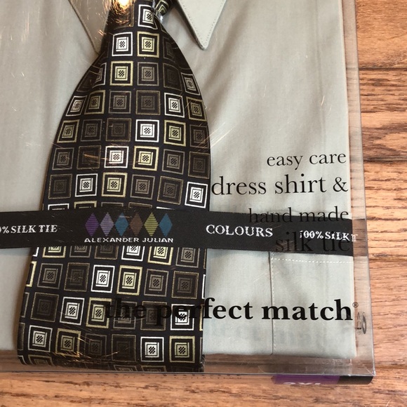 Alexander Julian Colours Dress Shirt & Silk Tie - Picture 4 of 15